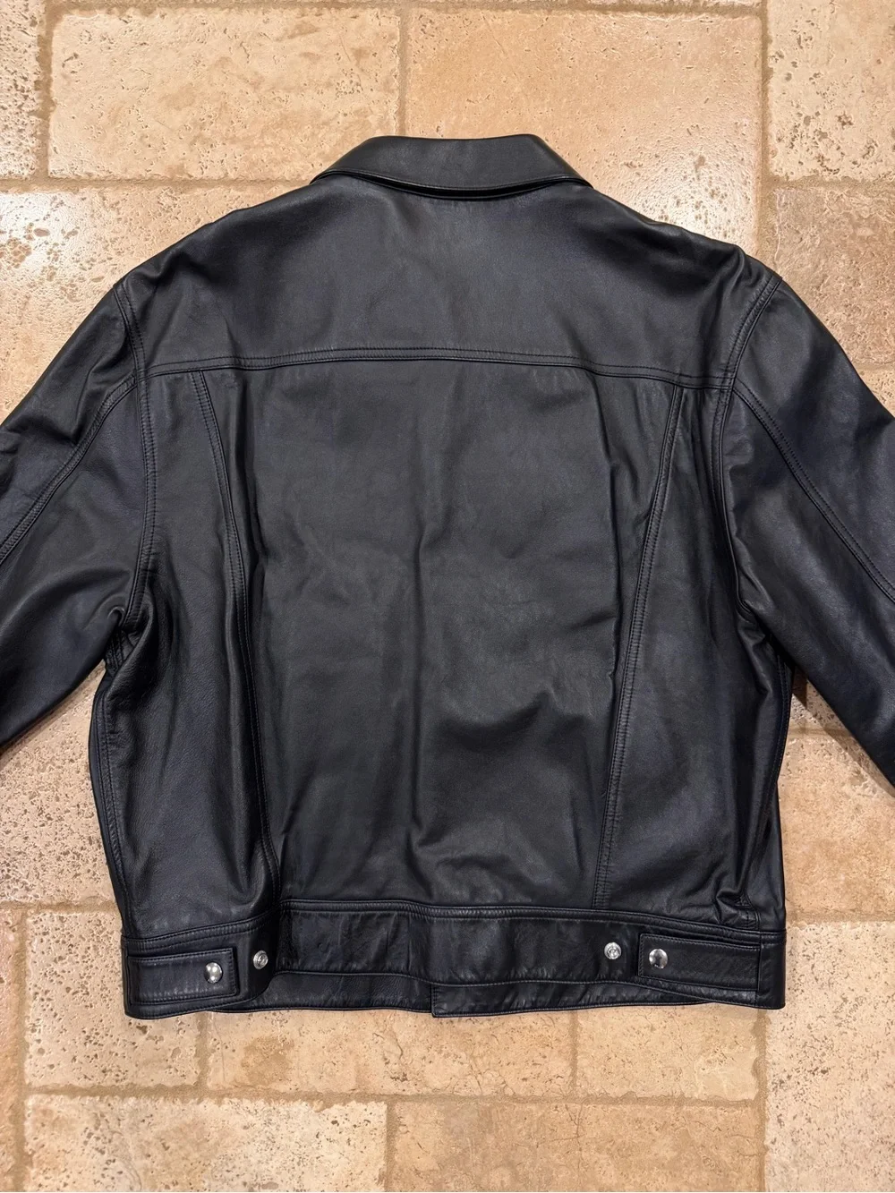Celine x Hedi SS23 Runway Bauhaus Leather Trucker Jacket